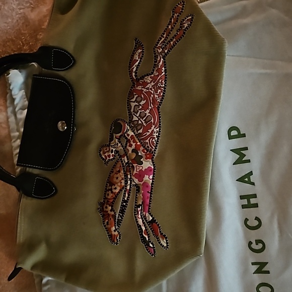 Longchamp racehorse Corduroy le pliage purse 2007 Rare Made in France w/dust bag - Picture 11 of 14